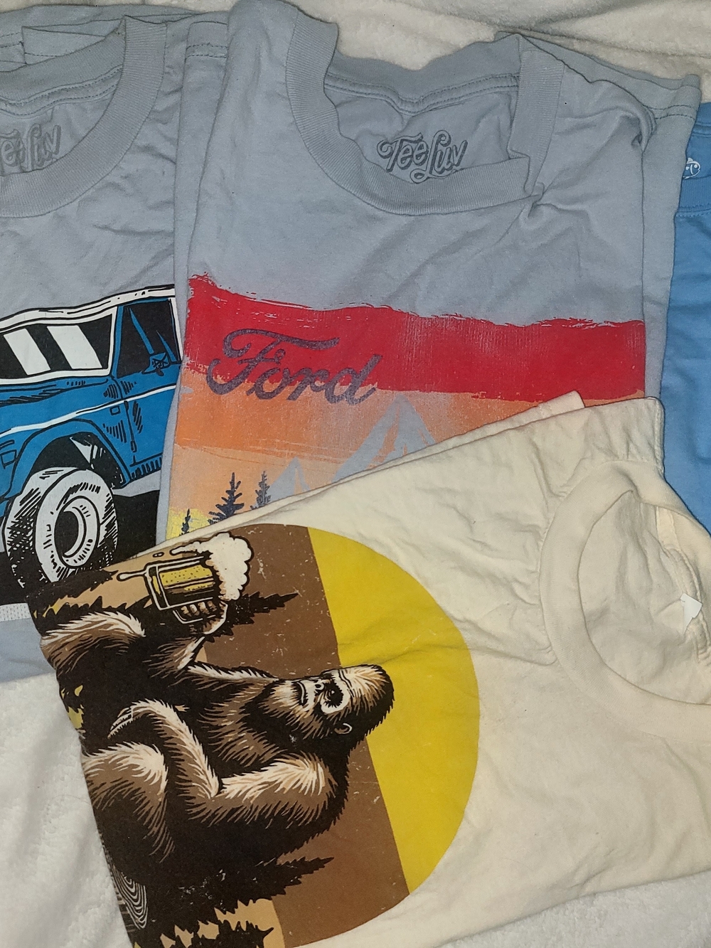 Southern Tide Light Blue Graphic Short Sleeve Tee with Multicolor Prints